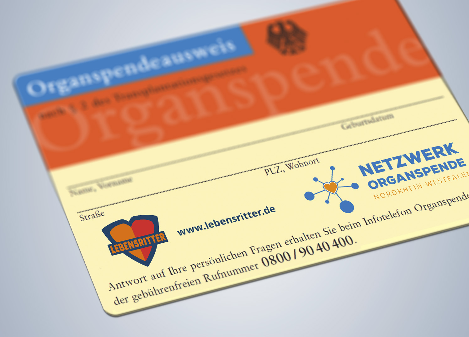 Werbung Lebensritter Netzwerk Organspende NRW Die Werbtätigen Organspendeausweis